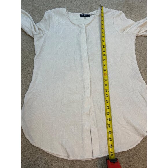 Karl Lagerfeld Paris Women's M Button-Up Blouse Ivory Flowy Textured Top - Picture 13 of 13